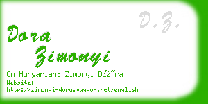 dora zimonyi business card